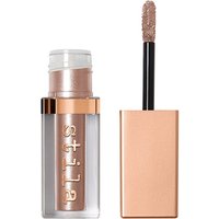 Stila Shimmer & Glow Liquid Eyeshadow in Cloud, metallic mauve shade, with a rose gold cap and applicator wand.