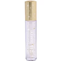 Clear tube of Sunkissed 24k Lustre Gold Infused Lip Oil with gold cap and subtle gold flecks.