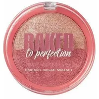 Sunkissed blush and highlight duo in round compact, pink and gold shades with clear lid.