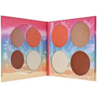 Sunkissed California Dreamin' face palette with six shades in a colorful beach-themed compact.