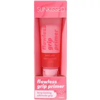 Sunkissed Flawless Grip Face Primer 24ml in pink tube with red text, housed in a matching pink box.