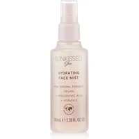 Sunkissed Hydrating Face Mist 100ml in a translucent pink spray bottle with white cap and gold lettering.