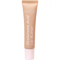 Beige Sunkissed Lip Butter Balm tube with white text, featuring a pink cap, 13g size.
