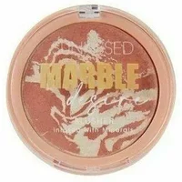 Sunkissed Marble Desire Blusher 10g with marbled pink and beige tones in a round clear compact.