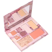 Pink marbled Sunkissed Pretty Precious Eyes & Face Palette with mirror, featuring blush, highlighter, and eyeshadows.