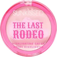 Sunkissed The Last Rodeo Highlighting Cream in pink compact with bold pink text on lid, 7.2g.