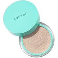 Teal-lidded Sweed Miracle Powder-Fair 00 compact with beige powder inside.