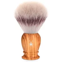 Wooden-handle Mühle Classic shaving brush with soft synthetic bristles.