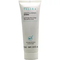 White tube of Talika Skintelligence Hydra Gentle Face Scrub, 50ml, with teal text and logo.