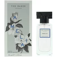 Ted Baker Amelia Eau De Toilette 30ml with floral box design and sleek bottle featuring a black cap.