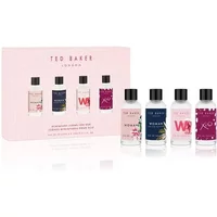 Ted Baker Miniature Icons gift set with four 15ml eau de toilette bottles in pink, navy, and floral designs.