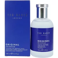 Ted Baker Original Skinwear Eau De Toilette 100ml, frosted glass bottle with blue label and silver cap, boxed.