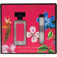Ted Baker Polly Gift Set with pink floral box, includes 50ml and 15ml EDT bottles, black cap on larger bottle.