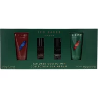 Ted Baker gift set with two EDP bottles and two body wash tubes in red and green packaging.