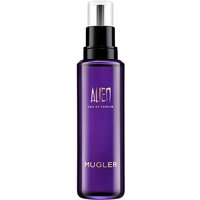 Purple Thierry Mugler Alien Eau de Parfum Spray Refill 100ml with black cap and gold lettering.