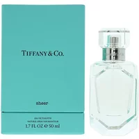 Tiffany & Co. Sheer Eau De Toilette 50ml with clear faceted bottle and signature turquoise box.