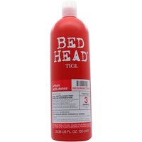 Red Tigi Bed Head Urban Antidotes Resurrection Shampoo bottle, 750ml, with white cap and bold white text.