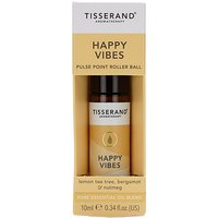 Tisserand Happy Vibes Pulse Point Roller Ball 10ml in yellow box with white and black text.