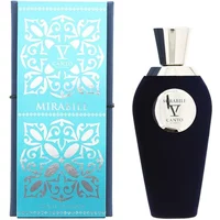 Tiziana Terenzi V Canto Mirabile perfume, dark blue bottle with silver cap, ornate blue box with silver accents.