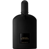 Black ribbed bottle of Tom Ford Black Orchid Eau de Toilette, 100 ml, with gold label and round black cap.