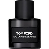 Black Tom Ford Eau d'Ombre Leather 50 ml bottle with bold white text on label, cylindrical cap.