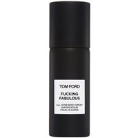 Black Tom Ford body spray bottle with white label, bold text, and matte finish.