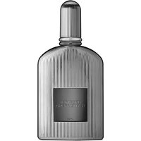 Tom Ford Grey Vetiver Parfum 50 ml bottle, ribbed silver design with a sleek, rounded cap and square label.