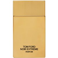 Gold rectangular bottle of Tom Ford Noir Extreme Parfum, 100 ml, with ribbed cap and black text.