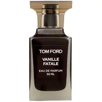 Tom Ford Vanille Fatale Eau De Parfum 50ml in a sleek dark glass bottle with a gold cap and white label.