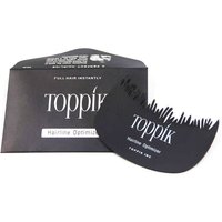 Black Toppik Hairline Optimizer with jagged edge, packaged in matching black envelope.