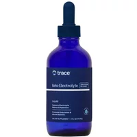 Trace Minerals Keto Electrolyte Drops in blue bottle with dropper, white label text, 118ml size.