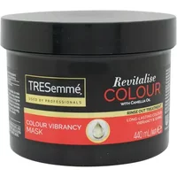 TRESemmé Revitalise Colour Hair Mask, black tub, red label, 440ml, with Camellia Oil for color vibrancy.