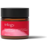 Trilogy Rosapene Night Cream 60ml in a brown jar with black lid and red label featuring white text.