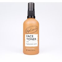 UpCircle Face Toner with Hyaluronic Acid, 100ml amber bottle, black spray cap, minimalist label design.