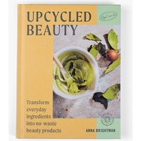 "UpCycled Beauty Book with green avocado mask image, yellow cover, and bold title text"