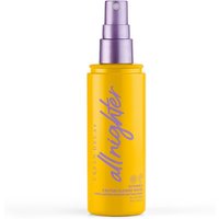 Yellow Urban Decay All Nighter Setting Spray bottle with purple spray nozzle and vitamin C label, 118ml size.