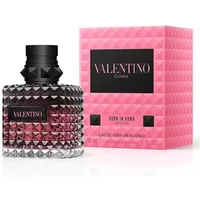 Valentino Donna Born In Roma Intense perfume, black studded bottle, pink box with black label, 100ml.