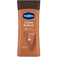 Vaseline Intensive Care Cocoa Radiant Body Lotion 400ml, brown bottle with dark brown cap and blue logo.