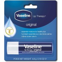 Vaseline Lip Care Lip Balm Stick Original 4.8g in blue packaging with Vitamin E label and white text.