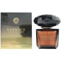Versace Crystal Noir Eau De Parfum 90ml bottle with dark faceted cap and gold-accented box.