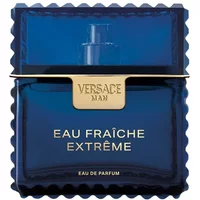 Blue Versace Eau Fraiche Extreme Eau De Parfum 50ml bottle with gold accents and textured edges.