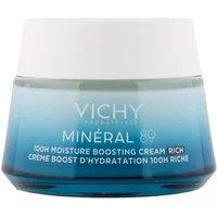 Vichy Mineral 89 cream in a blue gradient jar with white lid, labeled "100h Moisture Boosting Rich Cream 50ml".