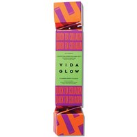 Orange and purple Vida Glow Collagen Liquid Advance Cracker with green label and bold text design.