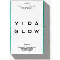 White Vida Glow box with black text, green edges, containing 30 sachets of Natural Marine Collagen Original.