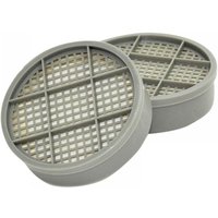 Gray Vitrex P3 replacement filters, round with grid pattern, pack of two.