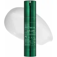 Green cylindrical bottle of VT Cosmetics Pro Cica Reedle Shot 100, 50ml, with a pump dispenser against a white background.
