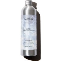 Silver cylindrical bottle of We Are Paradoxx Detox Clarifying Shampoo, 250ml, with minimalist white label.