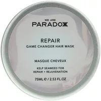 Round white container of WE ARE PARADOXX Game Changer Repair Hair Mask with black text and 75ml size label.