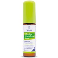 Weleda Calendula Cuts & Grazes Skin Spray 20ml, amber bottle with green cap and white label featuring green text.