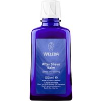 Blue Weleda For Men After Shave Balm bottle, 100ml, with white cap and label detailing product information.